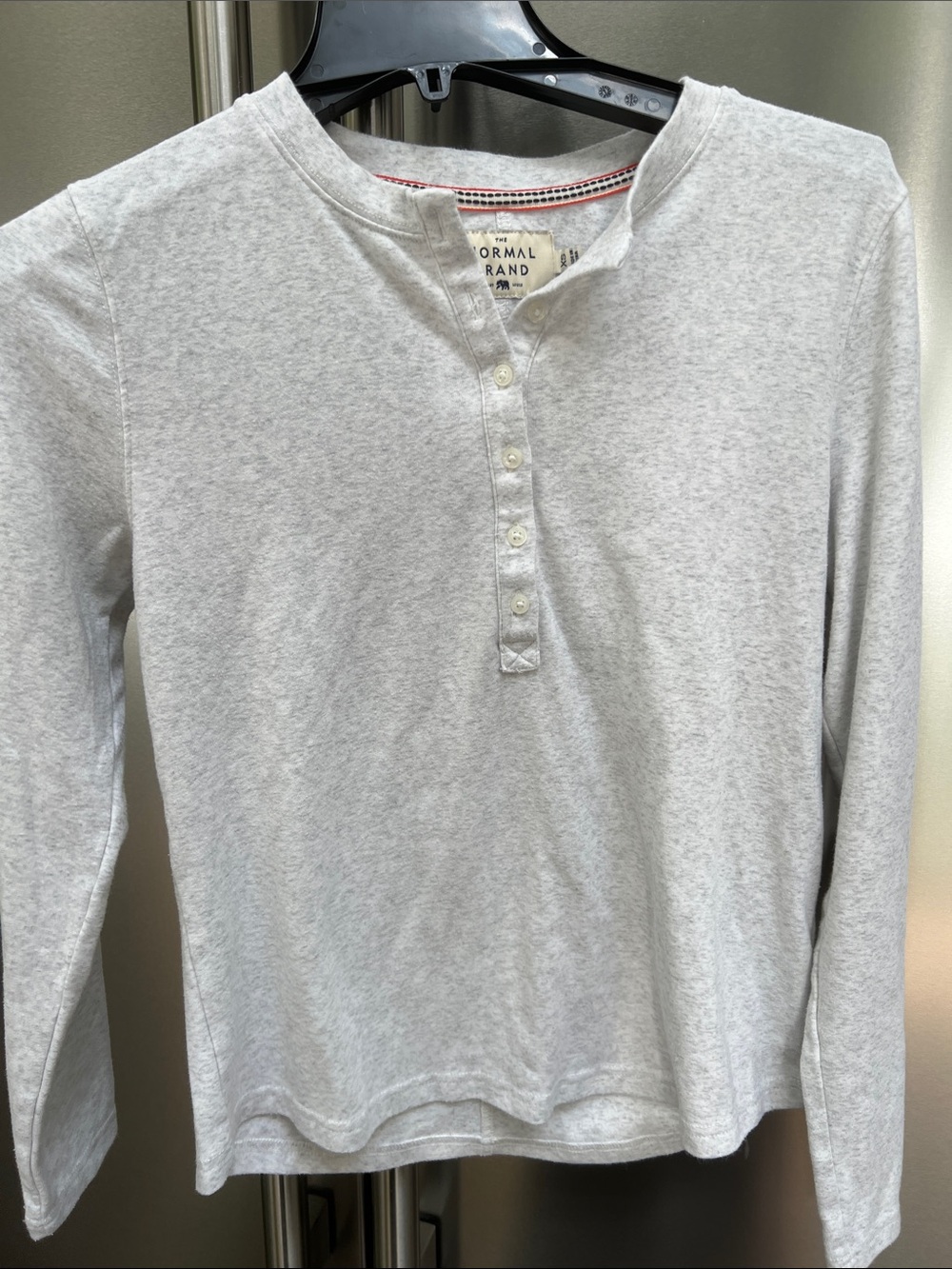 The Normal Brand Light Gray Henley Long Sleeve XS